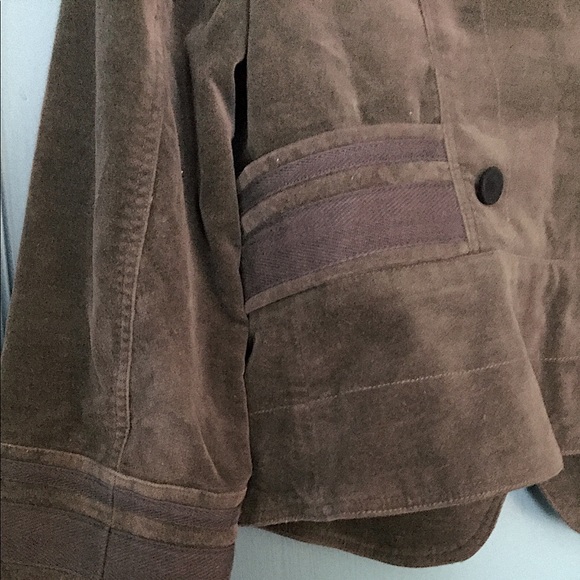 Zara Moss/Olive Green Velvet Cropped Jacket - Picture 7 of 11